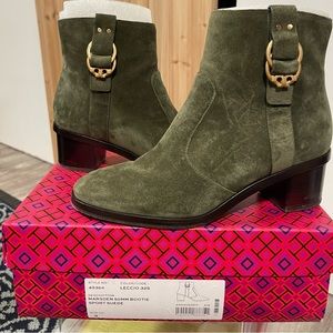 Tory Burch Olive Suede Bootie Size 9
